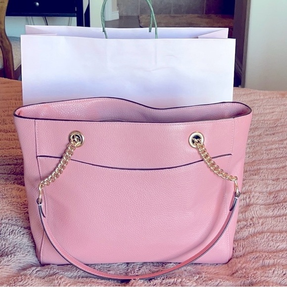 Coach Pebble Leather Pink Tote NEW - Picture 2 of 7